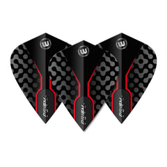 WINMAU - Prism Zeta Black Red Flights - Kite Shape