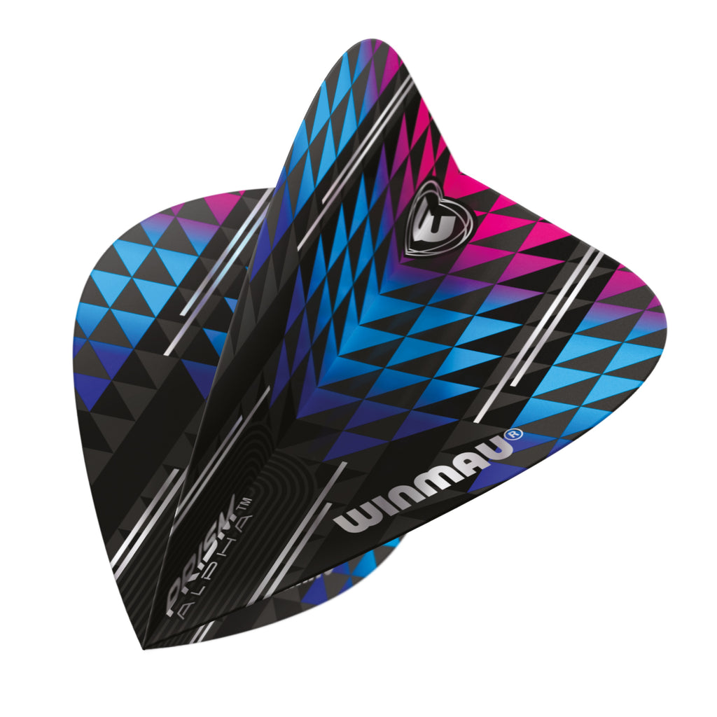 WINMAU - Prism Alpha Black Blue Purple Flights - Kite Shape