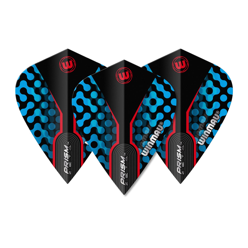 WINMAU - Prism Zeta Blue Black Red Flights - Kite Shape