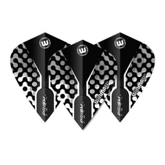 WINMAU - Prism Zeta Black White Grey Flights - Kite Shape