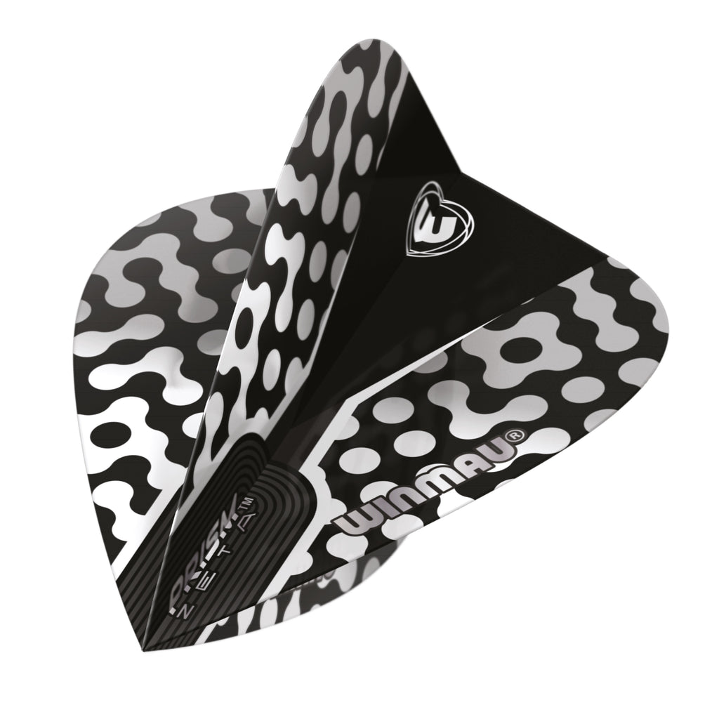 WINMAU - Prism Zeta Black White Grey Flights - Kite Shape