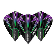 WINMAU - Prism Alpha Black Green Purple Flights - Kite Shape