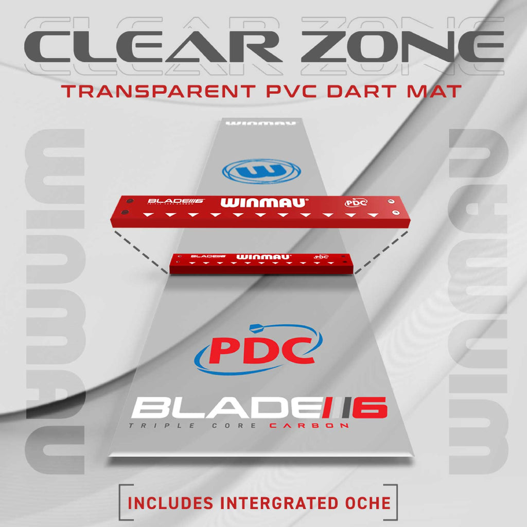 WINMAU - Clearzone Clear PVC DART MAT with FOOTER OCHE