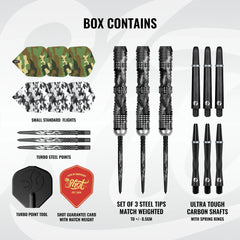 SHOT - 25g - Camo LONGSHOT Turbo Point Darts Set - 95% Tungsten