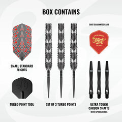 SHOT - 23g - Warrior AWE Turbo Point Darts Set - 90% Tungsten
