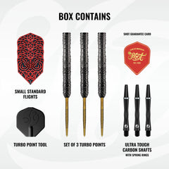 SHOT - 24g - Warrior KAPENE Turbo Point Darts Set - 90% Tungsten