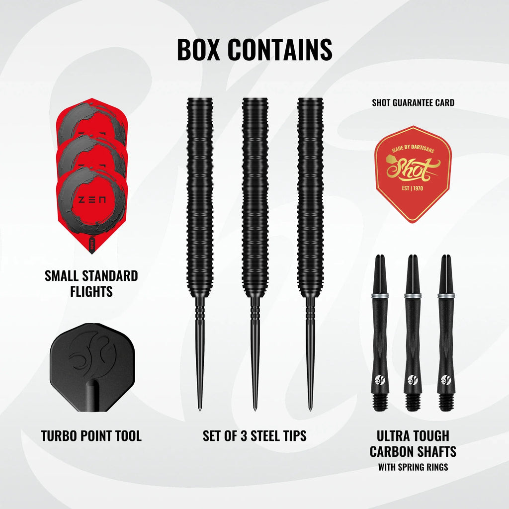 SHOT - Zen STRAIGHT Dart Set - 90% Tungsten - Turbo Point - 23/24/25g