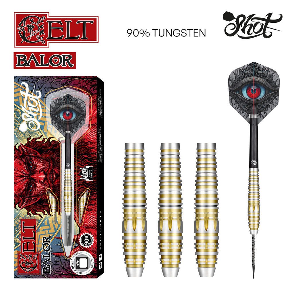 SHOT - Celt Balor Steel Tip Darts - 90% Tungsten - 22g