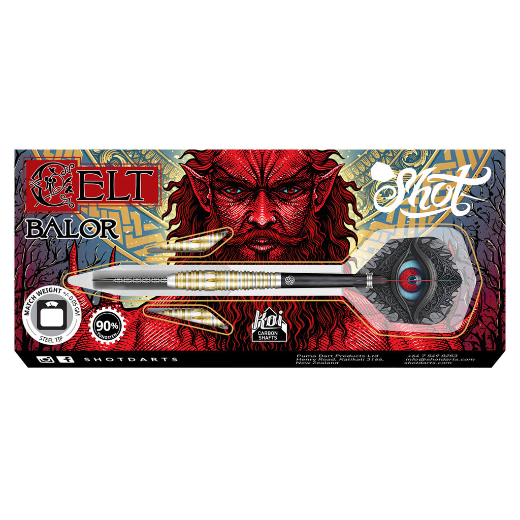 SHOT - Celt Balor Steel Tip Darts - 90% Tungsten - 22g