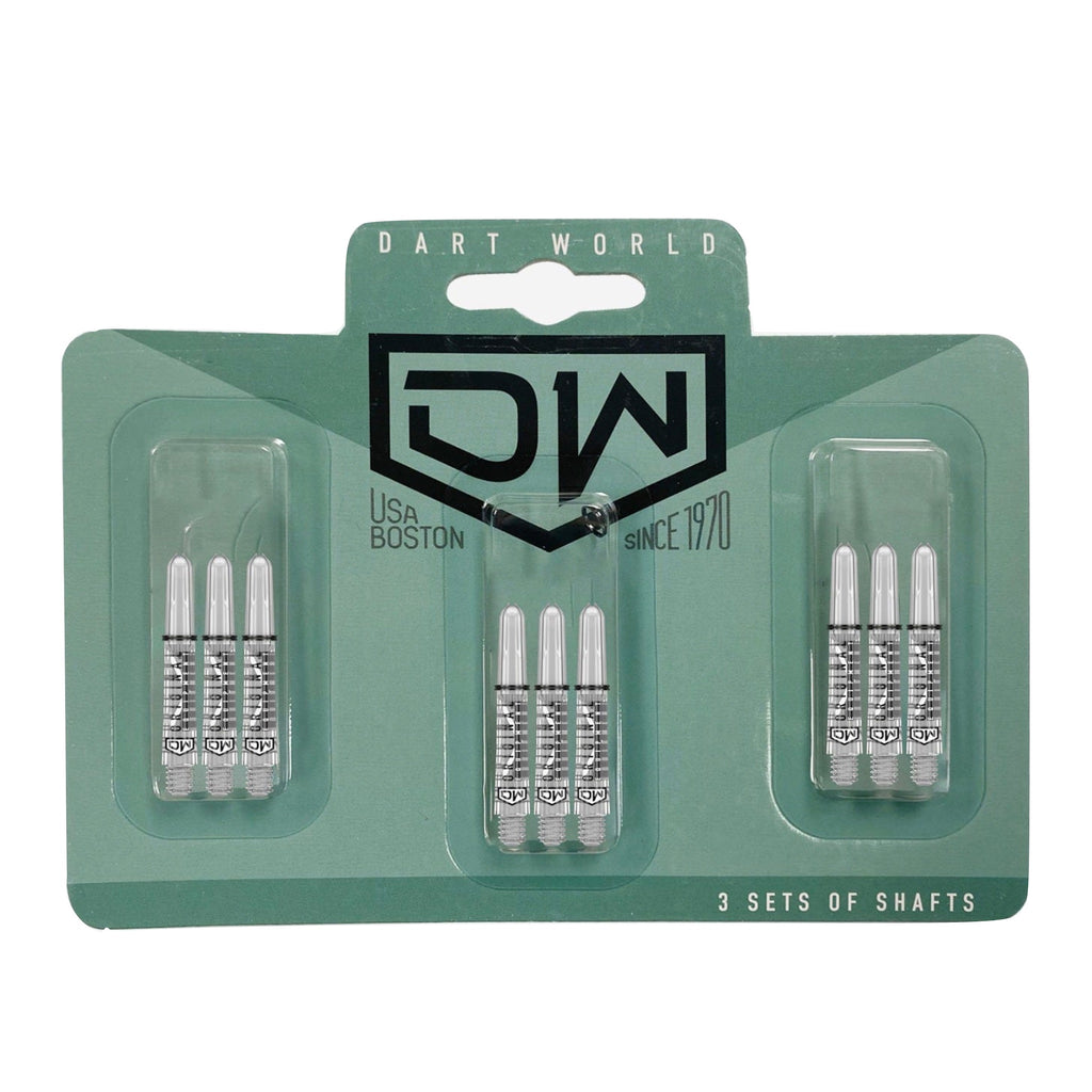 DART WORLD - Clinch Darts Shafts 3PK - CLEAR