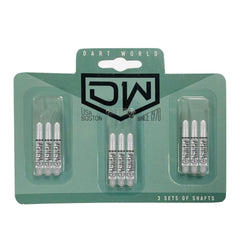 DART WORLD - Clinch Darts Shafts 3PK - CLEAR