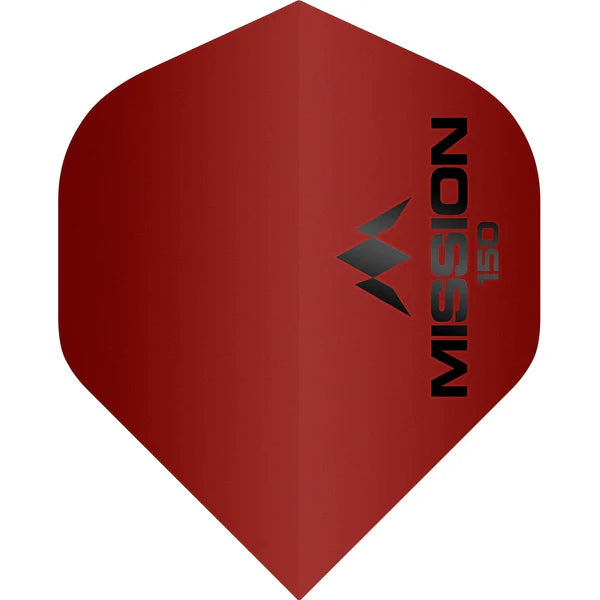 MISSION - Logo 150 No2 Size Dart Flights - 150 MICRON Extra Thick - RED