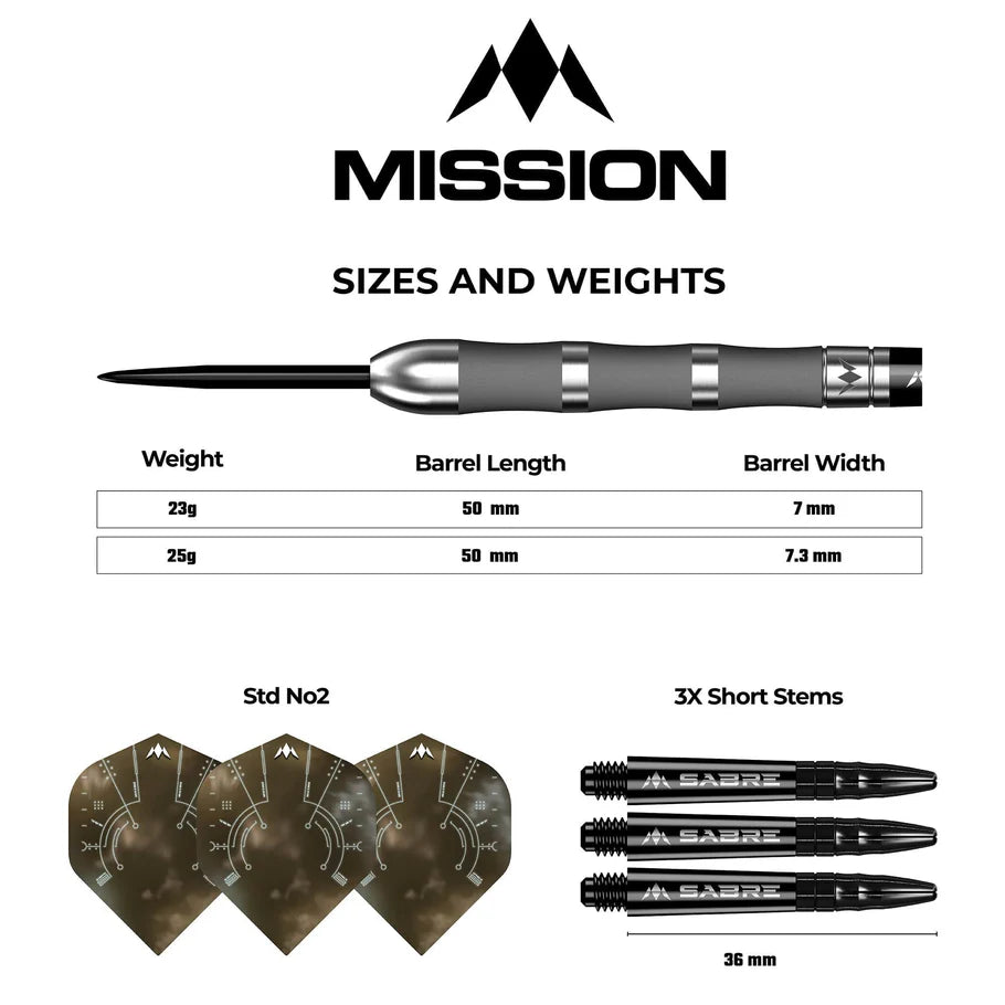 MISSION - SATURN FENRIR Darts - 90% TUNGSTEN - 23g