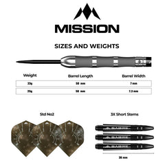 MISSION - SATURN FENRIR Darts - 90% TUNGSTEN - 25g