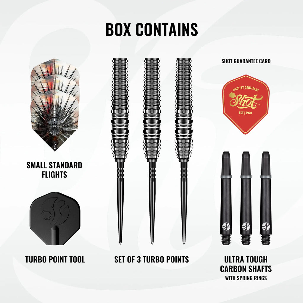 SHOT - 23g - Gnarly SMASHA Turbo Point Dart Set - 90% Tungsten
