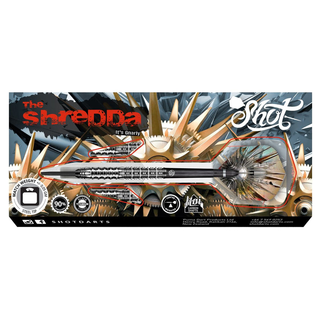 SHOT - Gnarly Shredda Steel Tip Darts - 90% Tungsten - 30g