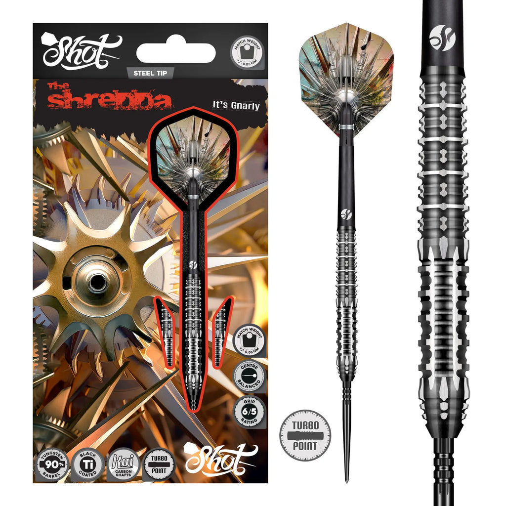 SHOT - 23g - Gnarly SHREDDA Turbo Point Dart Set - 90% Tungsten