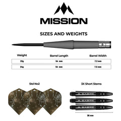 MISSION - SATURN HYPERION Darts - 90% TUNGSTEN - 24g