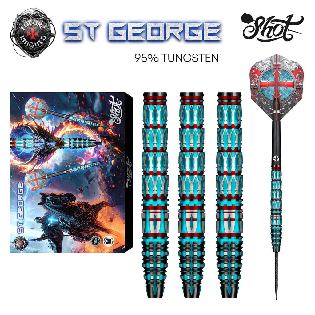SHOT - 23g - Future Knights St George - 95% Tungsten - Steel Tip Darts Set