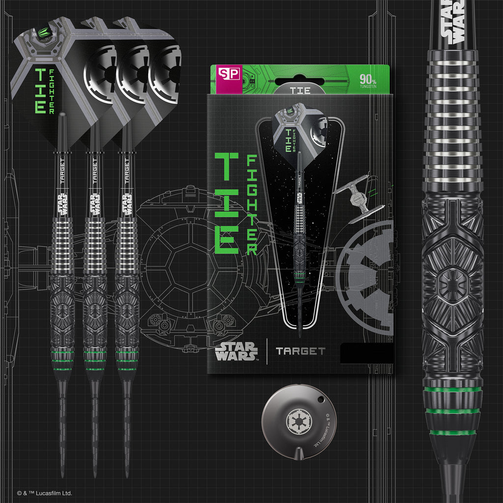 PRE ORDER FOR 11/11/25 - TARGET x STAR WARS - 24g - Tie Fighter - Steel Tip Swiss Point - 90% Tungsten Darts