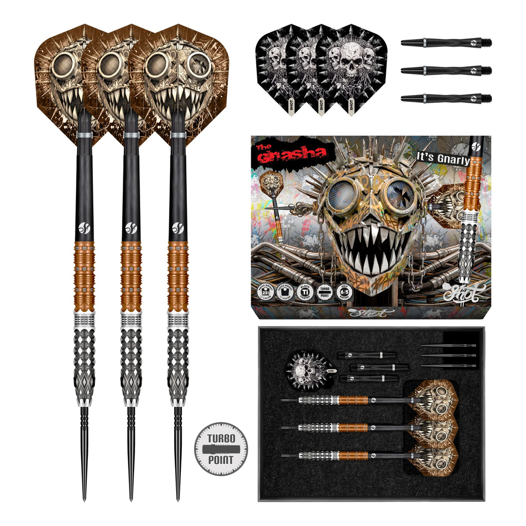 SHOT - Gnarly GNASHA Dart Set - 95% Tungsten - Turbo Point - 23g