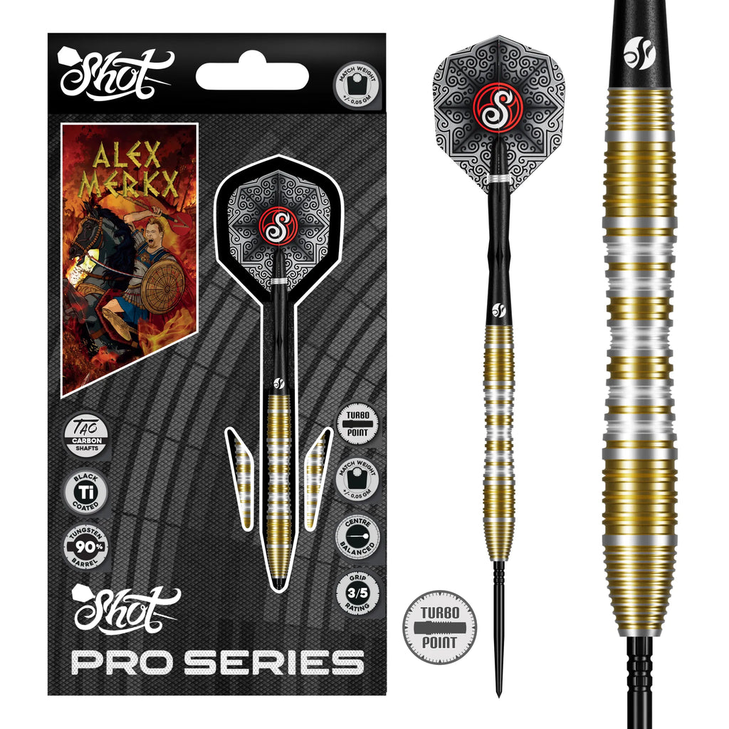 SHOT -  23g - ALEX MERKX Darts Set - Turbo Point - 90% Tungsten