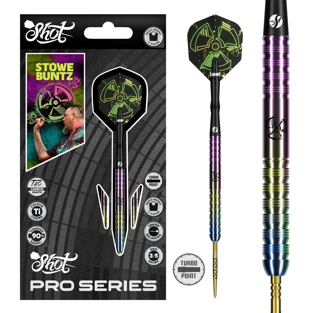 SHOT -  23g - STOWE BUNTZ 3.0 Darts Set - Turbo Point - 90% Tungsten