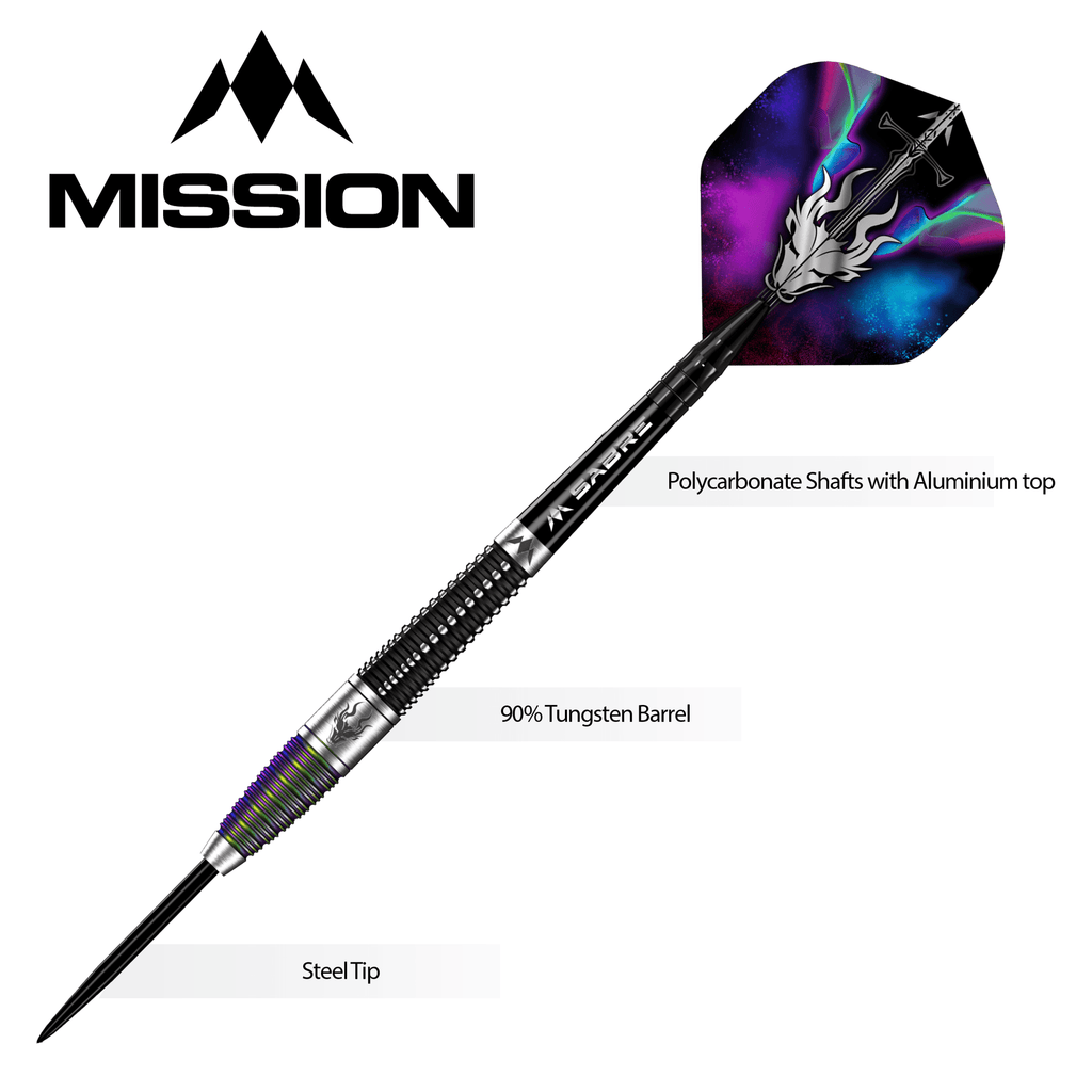 MISSION - Occult Darts - 90% Tungsten - Black & Coral PVD 23/25g