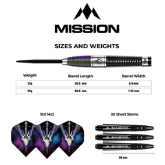 MISSION - Occult Darts - 90% Tungsten - Black & Coral PVD 23/25g