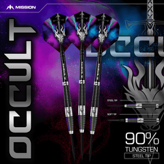 MISSION - Occult Darts - 90% Tungsten - Black & Coral PVD 23/25g