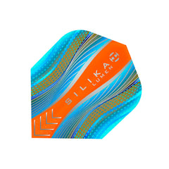 HARROWS - Silika Lumen Dart Flights - Aqua and Orange - Standard Small NO6 Shape