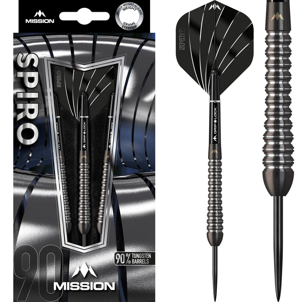 MISSION - Spiro Darts - 90% Tungsten - Black Graphite PVD 22/24g