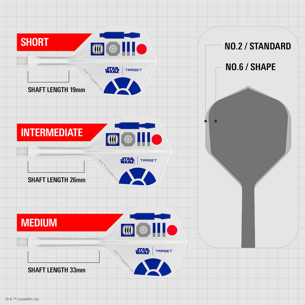 PRE ORDER FOR 11/11/25 - TARGET x STAR WARS - K-FLEX NO6 Shape - R2D2 - All-In-One Moulded Flights