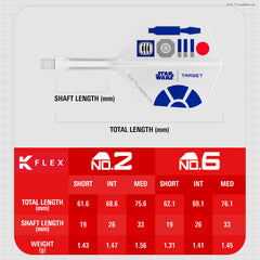 PRE ORDER FOR 11/11/25 - TARGET x STAR WARS - K-FLEX NO6 Shape - R2D2 - All-In-One Moulded Flights
