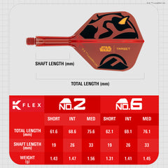 PRE ORDER FOR 11/11/25 - TARGET x STAR WARS - K-FLEX NO6 Shape - Darth Maul - All-In-One Moulded Flights