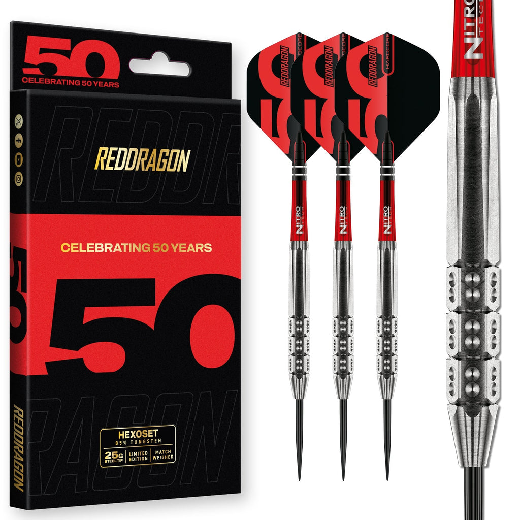 RED DRAGON - 25g Hexoset 3 Dart - 85% Tungsten
