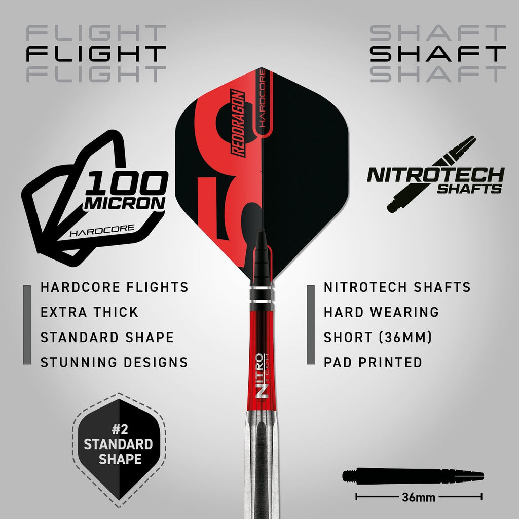 RED DRAGON - 25g Hexoset 3 Dart - 85% Tungsten