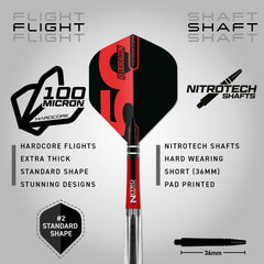 RED DRAGON - 25g Hexoset 3 Dart - 85% Tungsten