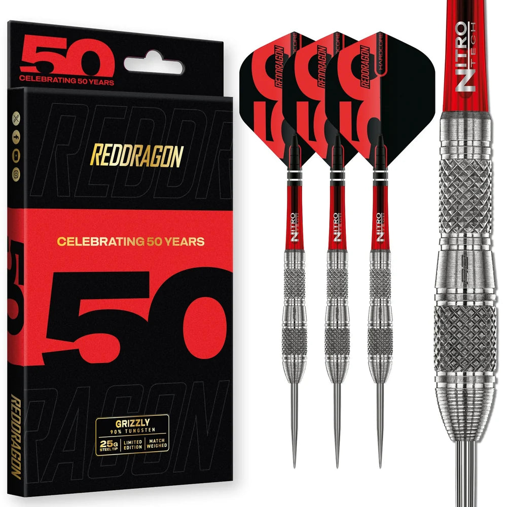 RED DRAGON - 25g Grizzly 4 Dart - 90% Tungsten