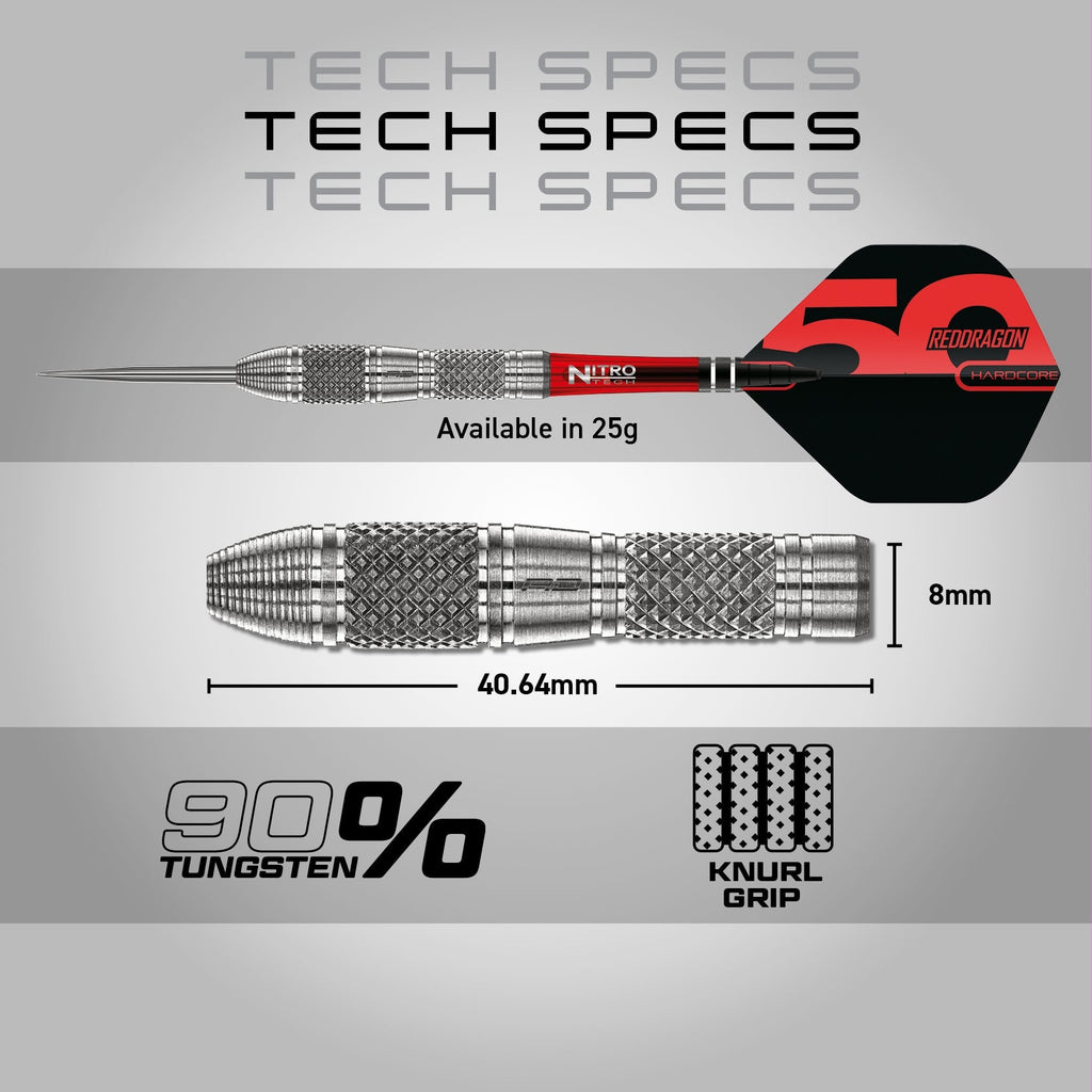 RED DRAGON - 25g Grizzly 4 Dart - 90% Tungsten