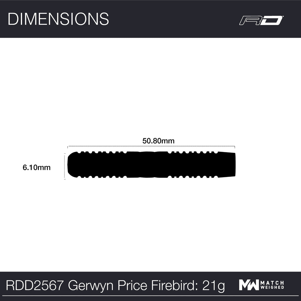 RED DRAGON - Gerwyn Price Firebird Darts - 90% Tungsten - 21g