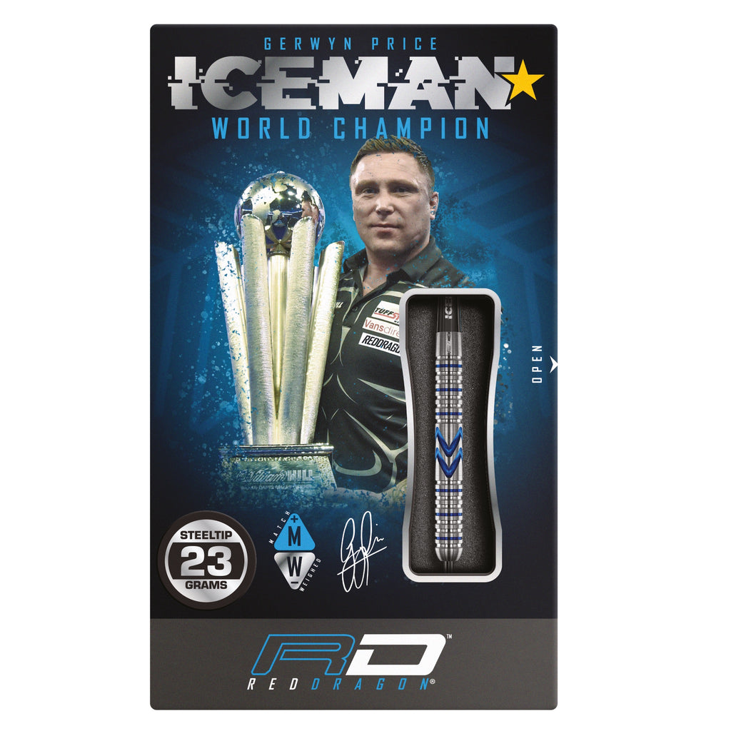 RED DRAGON - Gerwyn Price Iceman Midnight Edition Darts - 90% Tungsten - 23g