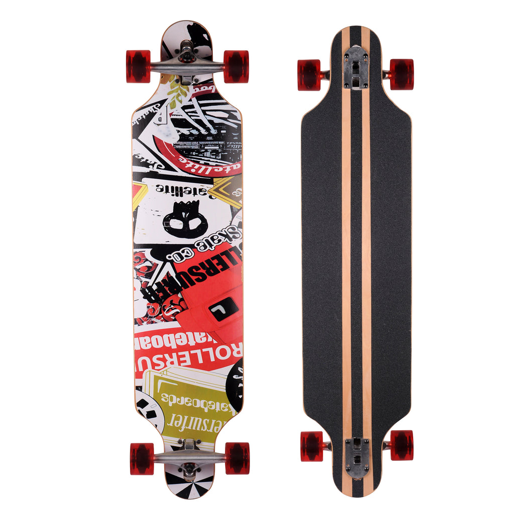 Skateboard 42" Longboard - 9 Ply Canadian Maple - Quality PU Wheels