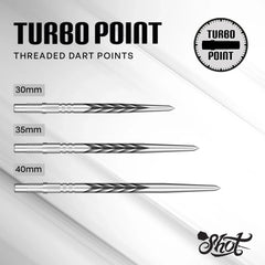 SHOT - TRIBAL WEAPON TURBO Threaded Steel Dart Points - 30/35/40mm - SILVER