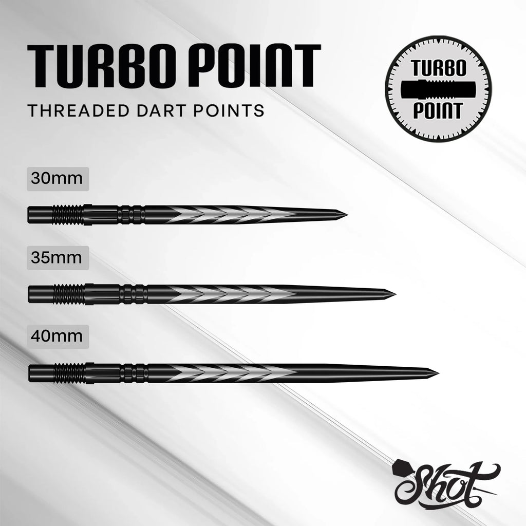 SHOT - MICHAEL SMITH TURBO Threaded Steel Dart Points - 30/40mm