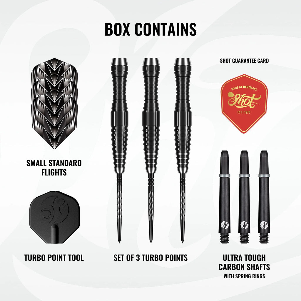 SHOT - 22g - TRIBAL WEAPON S4 Turbo Point Darts Set - 90% Tungsten