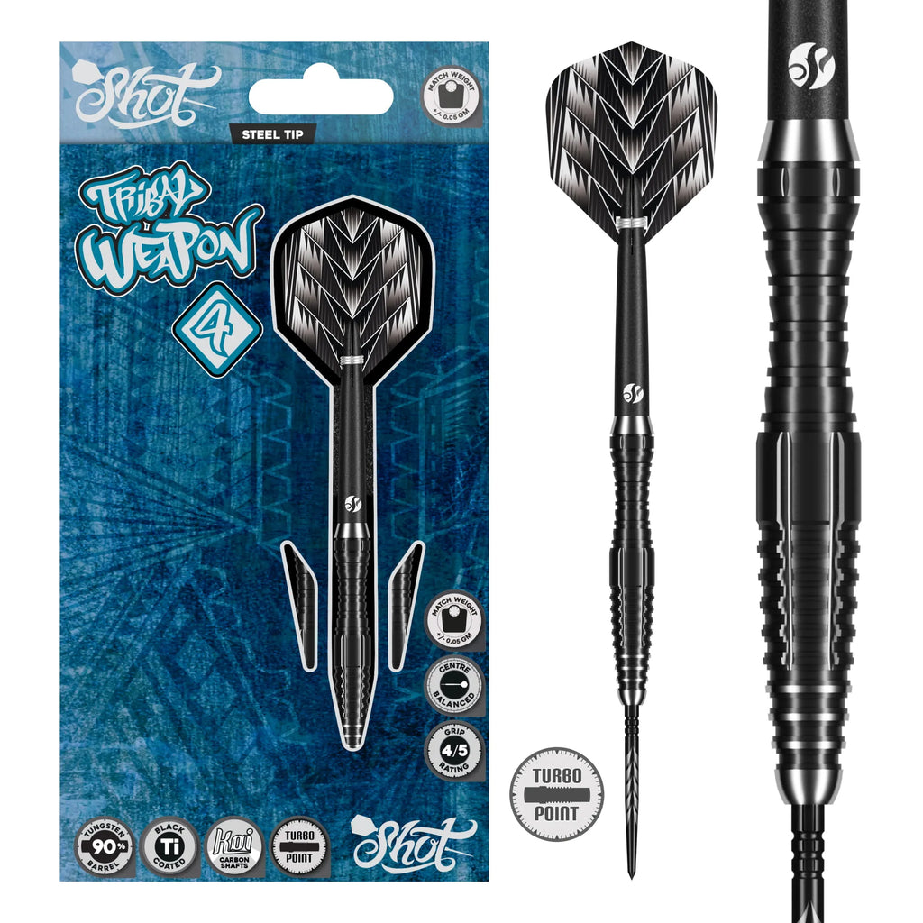SHOT - 22g - TRIBAL WEAPON S4 Turbo Point Darts Set - 90% Tungsten