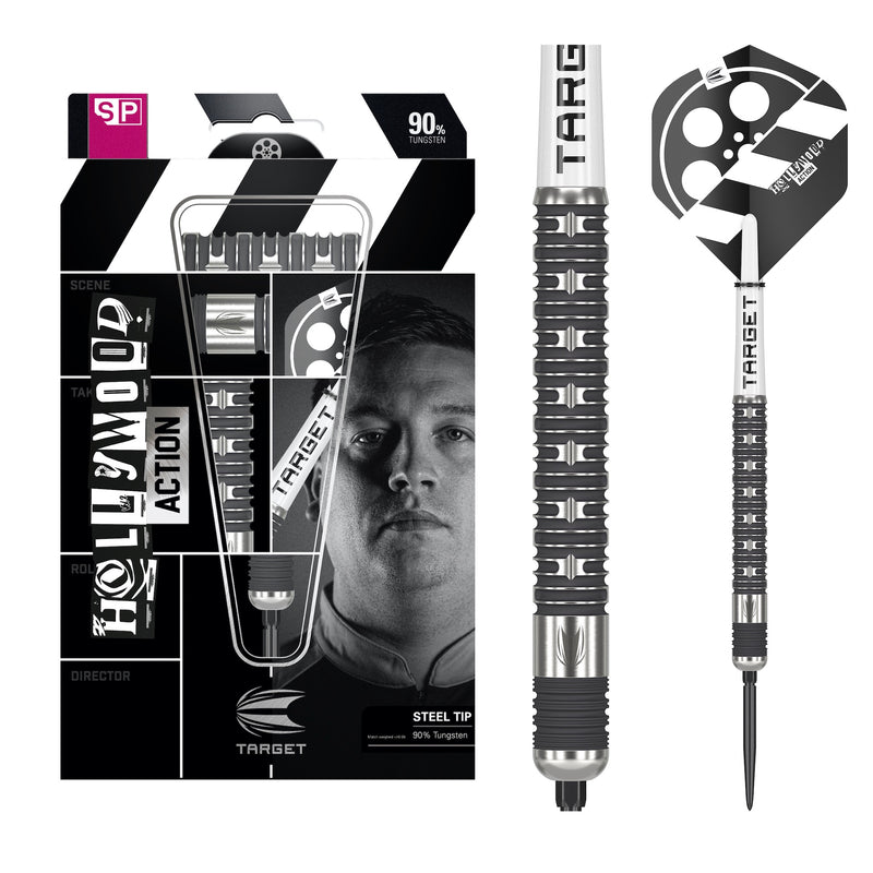 TARGET - Chris Dobey Hollywood Action Steel Tip Darts - 90% Tungsten -