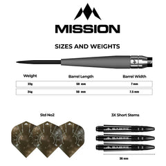 MISSION - SATURN TITAN Darts - 90% TUNGSTEN - 22g