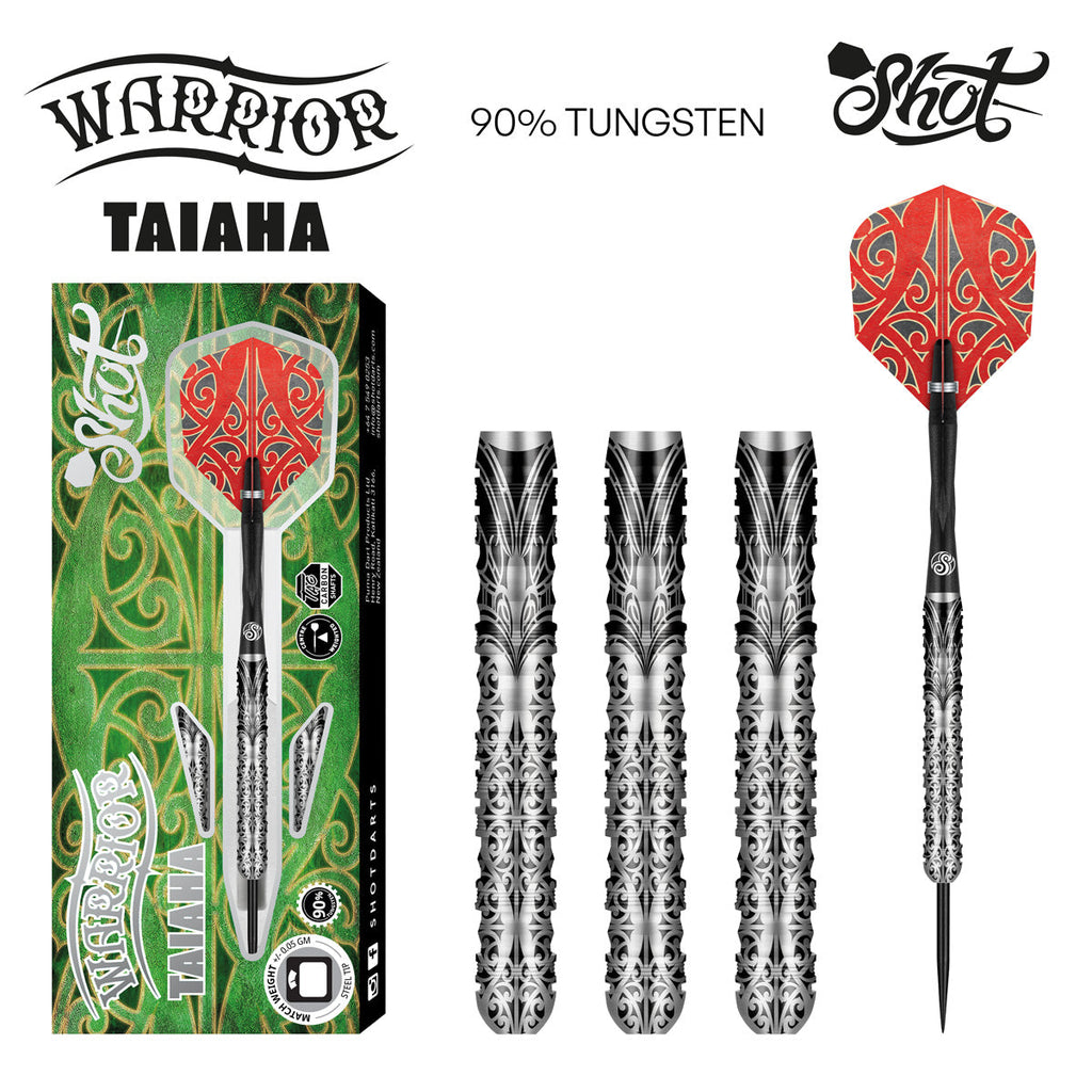 SHOT - Warrior Taiaha Steel Tip Darts - 90% Tungsten - 30g